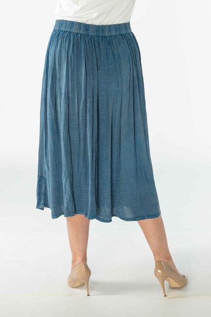 Skirt  With Front Button Placket And Elasticated