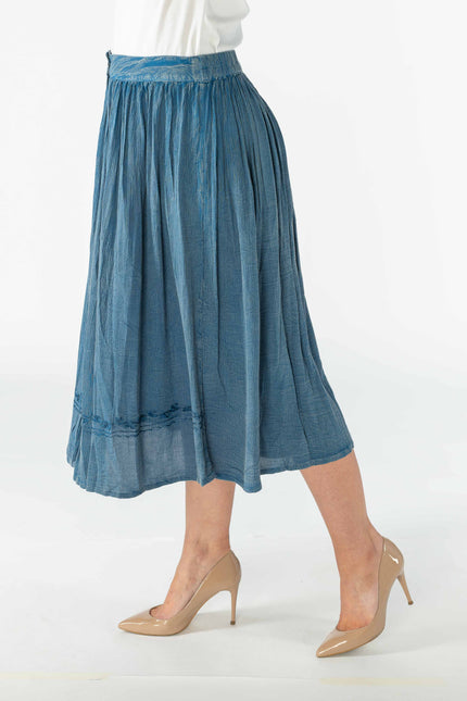 Skirt  With Front Button Placket And Elasticated