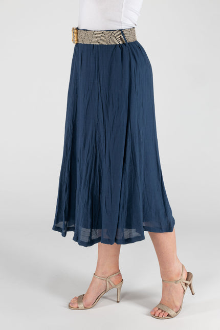 Skirt Crinkle Fabric Panelled  With Linin