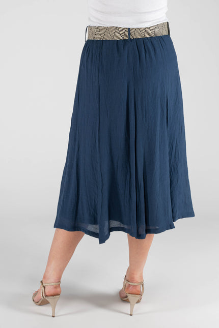 Skirt Crinkle Fabric Panelled  With Linin