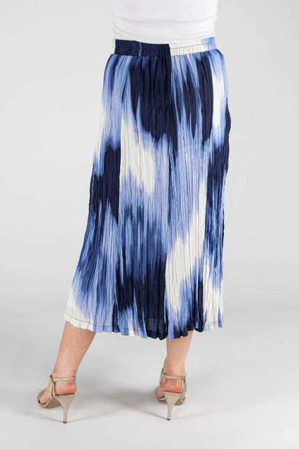 Skirt denim crinkle elasticated waist