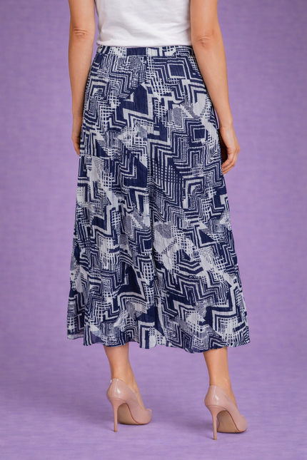 Skirt Navy white with elast waist