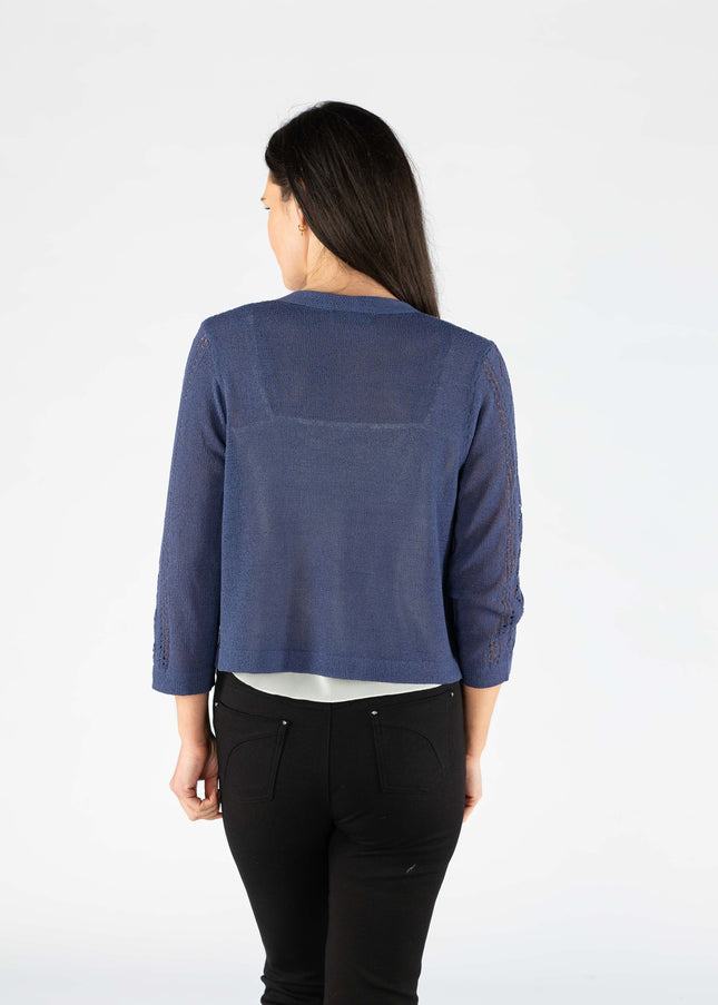 Shrug edge to edge patterned 3/4 sleeve