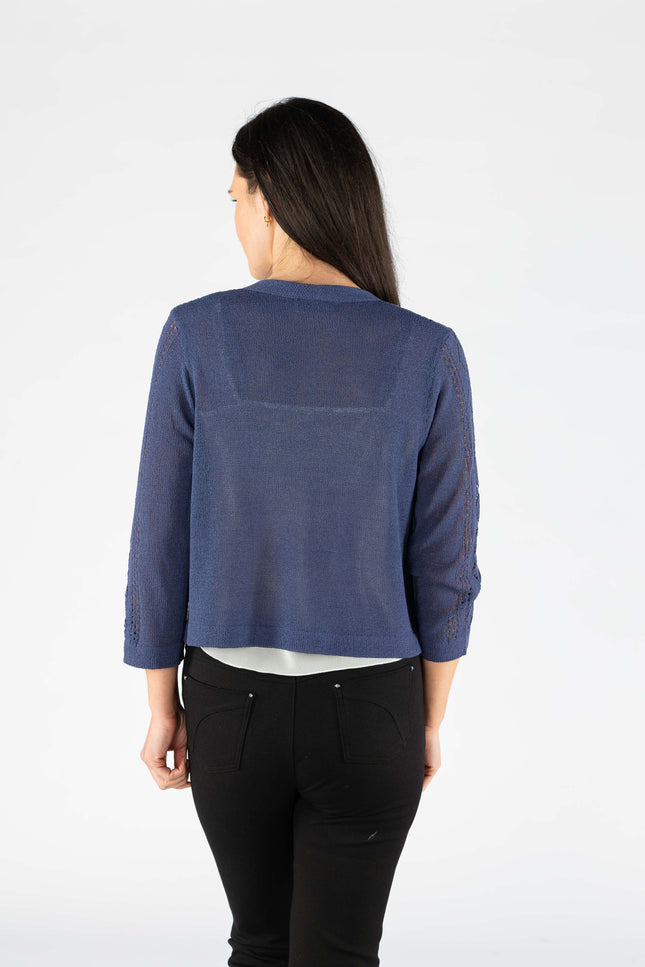 Shrug edge to edge patterned 3/4 sleeve