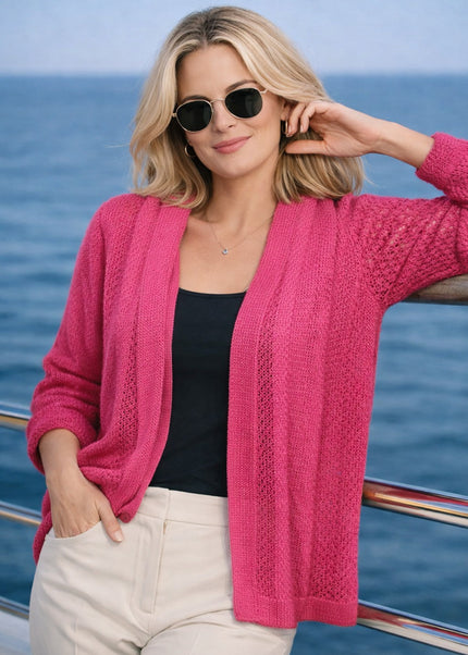 Shrug lacy pattern edge to edge 3/4 sleeve.