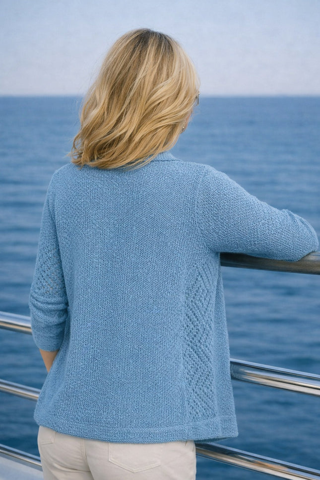 Shrug edge to edge pattern 3/4 sleeve
