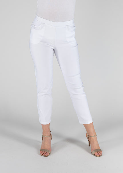 Trouser 27 inch leg embroidery detail pocket