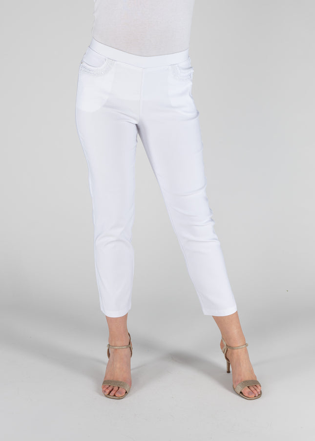 Trouser 27 inch leg embroidery detail pocket