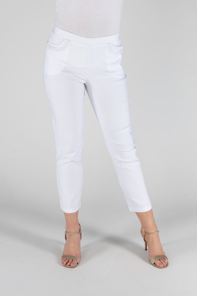 Trouser 29 inch leg embroidery detail pocket