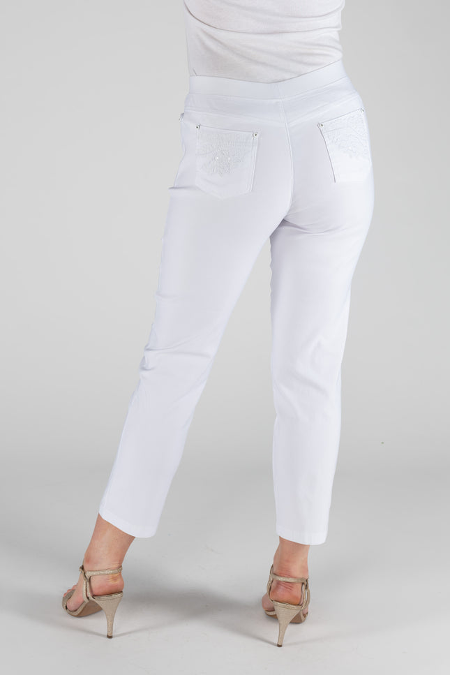 Trouser 29 inch leg embroidery detail pocket