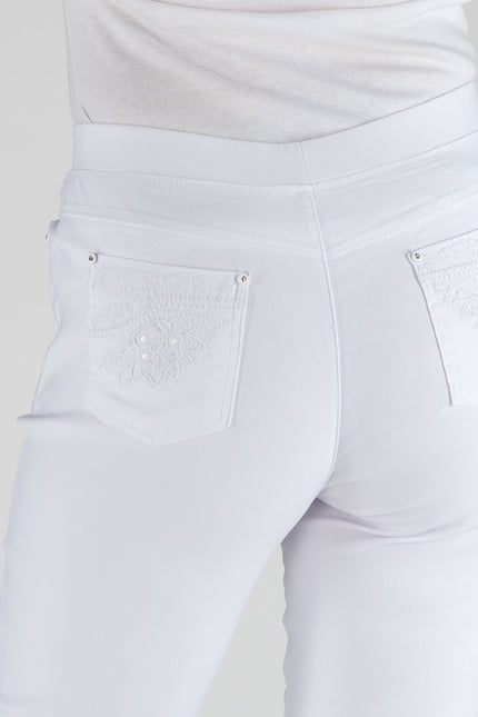 Trouser 27 inch leg embroidery detail pocket