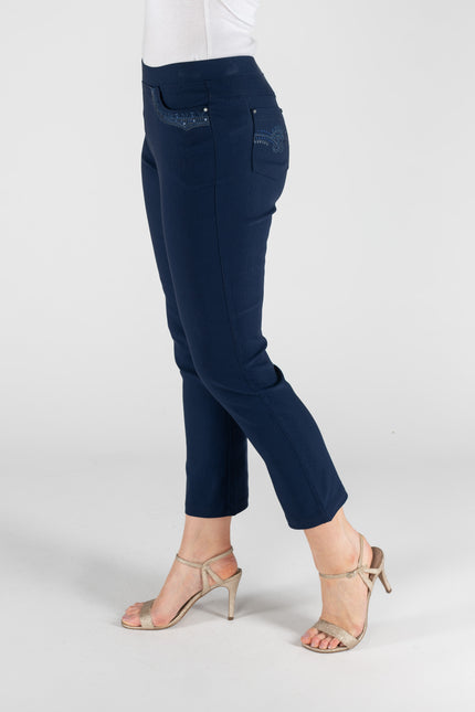 Trouser 27 inch leg embroidery pocket detail