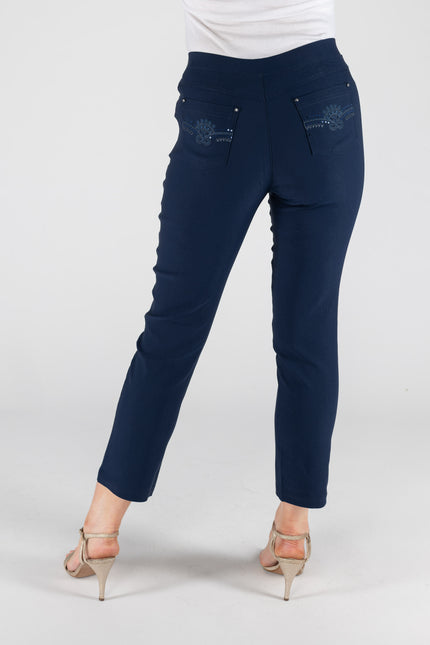 Trouser 27 inch leg embroidery pocket detail