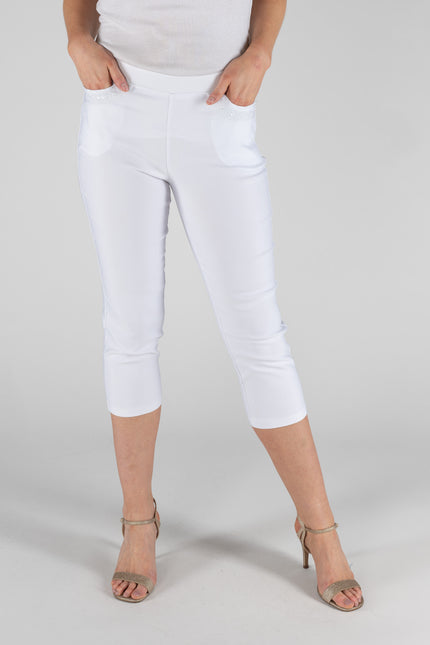 Crop Trouser 22 inch leg cropped trouser with embroidery