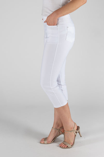 Crop Trouser 22 inch leg cropped trouser with embroidery