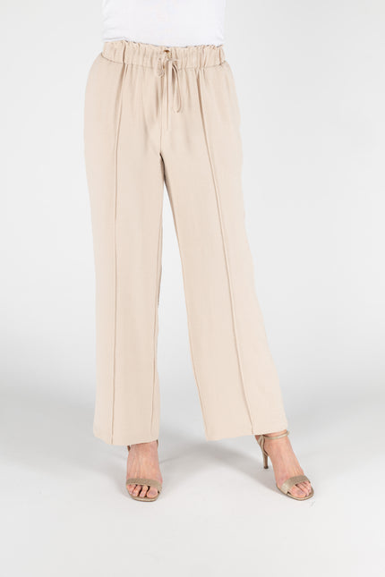 Wide leg trouser with elasticated waist