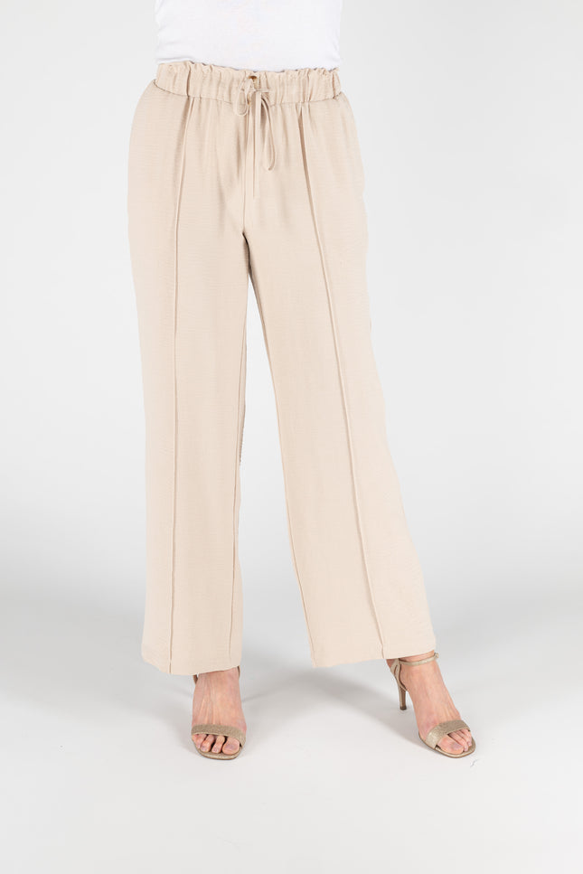 Wide leg trouser with elasticated waist