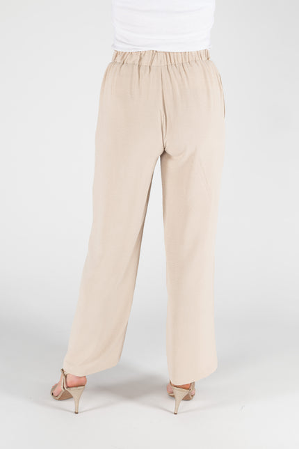 Wide leg trouser with elasticated waist