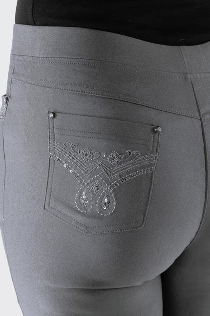 27 Inch leg embroidered pocket trouser