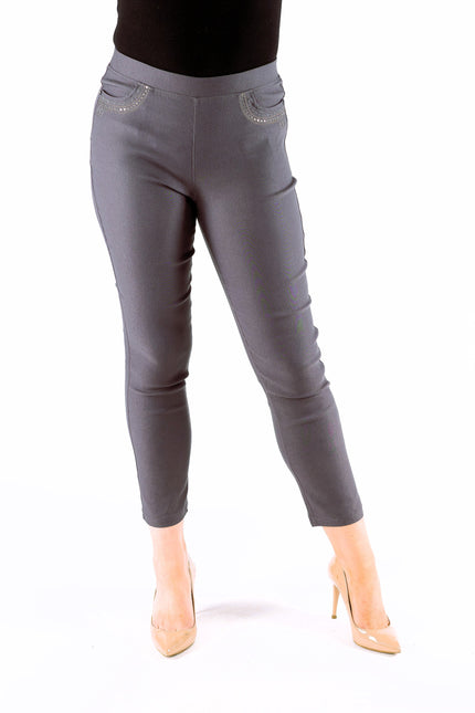 27 Inch leg embroidered pocket trouser