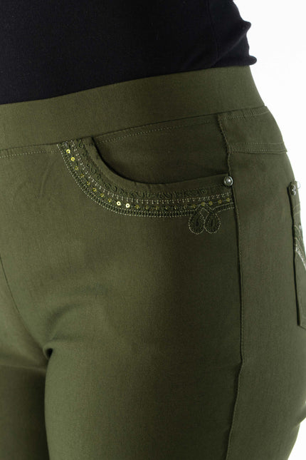 27 Inch embroidered pocket trouser