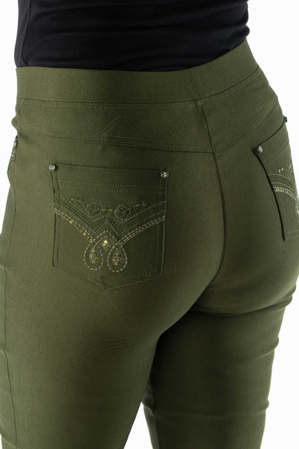 27 Inch embroidered pocket trouser