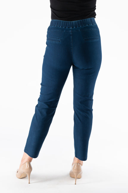 27 Inch leg denim trouser with metal trim pocket