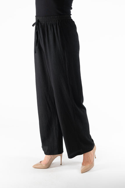 Trouser wide leg with elasticated waist