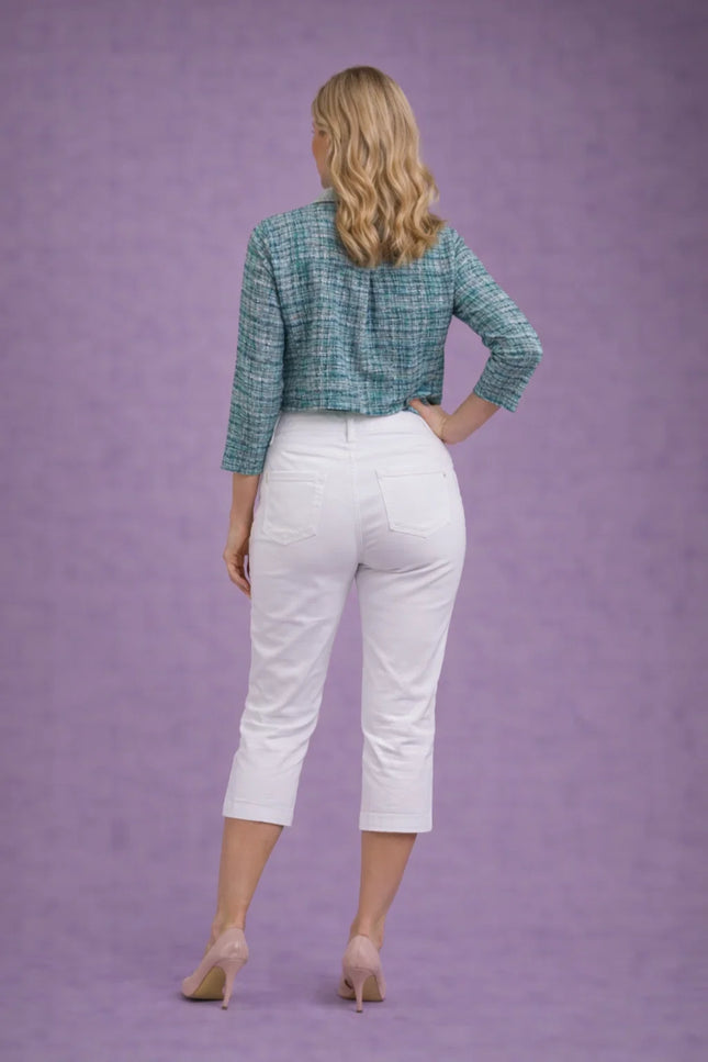 CROP 22 INCH STRETCH TROUSER ELASTIC WAIST