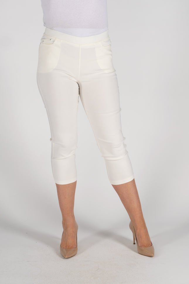 Trouser crop 22 inch stretch elastic waist.