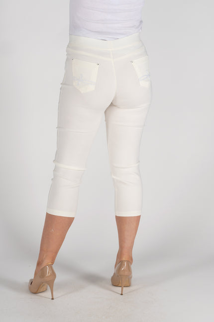 Trouser crop 22 inch stretch elastic waist.