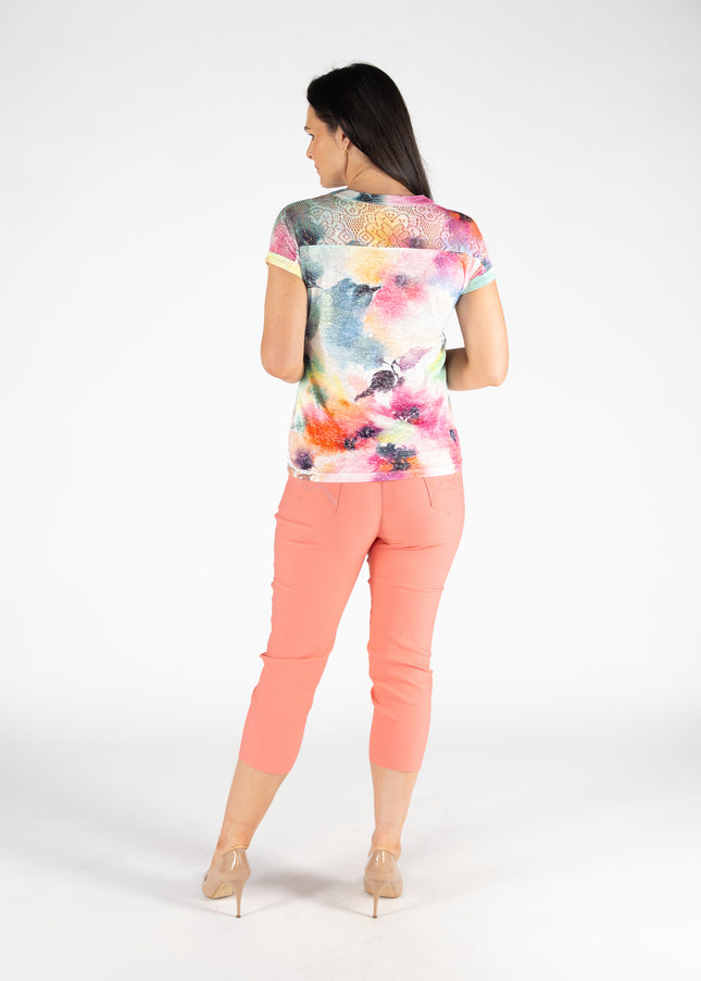 Crop trouser 22 inch embroidered pocket