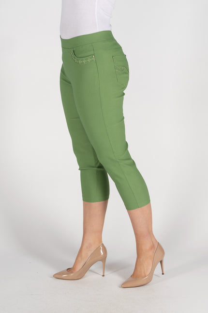 Crop Trouser 22 inch  Embroidery Pocket