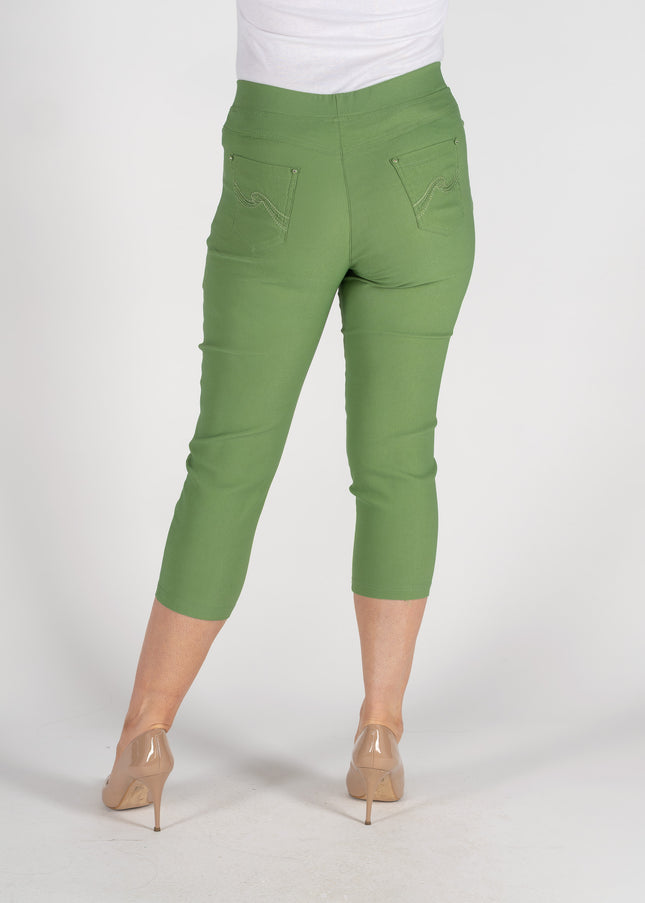 Crop Trouser 22 inch  Embroidery Pocket