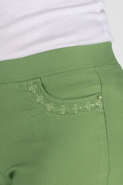 Crop Trouser 22 inch  Embroidery Pocket
