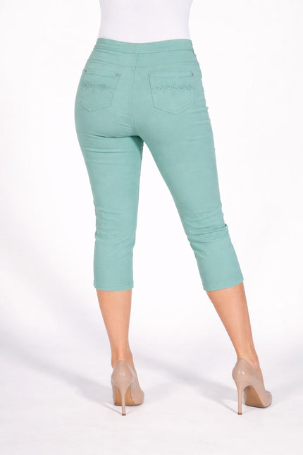 Trouser crop 22 inch embraided pocket hem