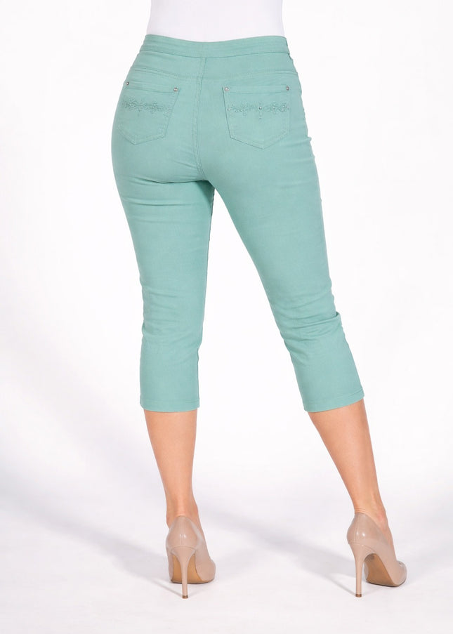 Trouser crop 22 inch embraided pocket hem