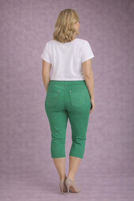 Crop trouser 22 inch embroidered pocket