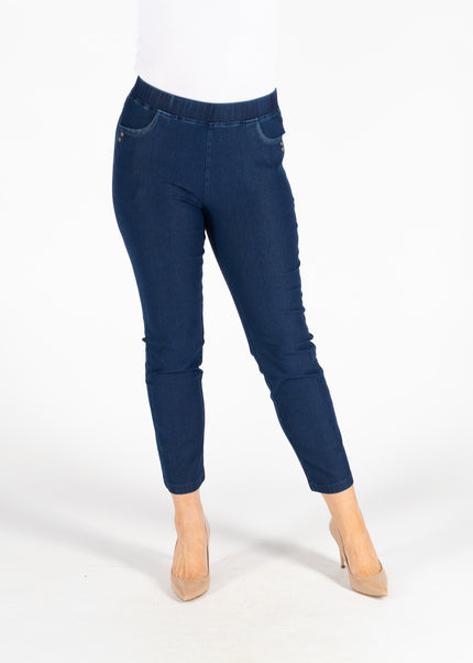 Trouser 27 inch Denim fabric metal trip pocket.