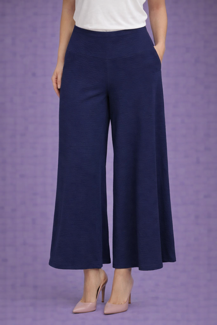 Trouser navy airflow wide leg