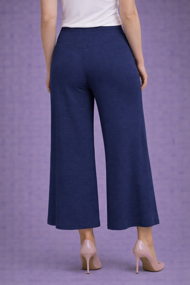 NAVY AIRFLOW WIDE LEG TROUSER