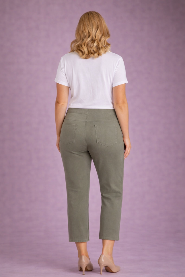 Crop trouser 22 inch leg embroidered
