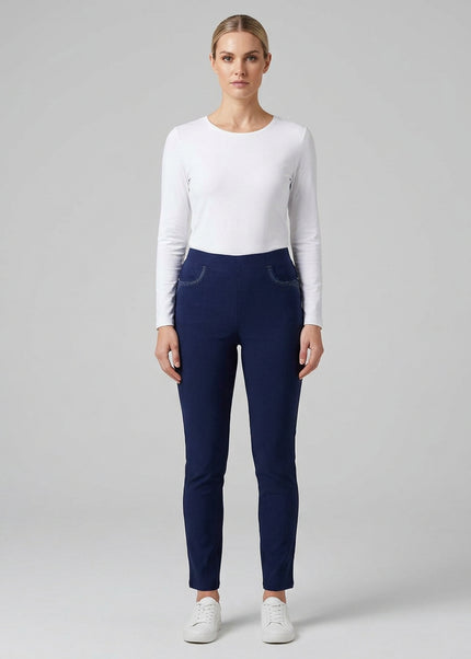 27 Inch embroidered pocket trouser