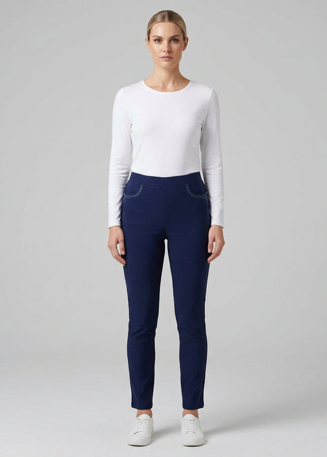 27 Inch embroidered pocket trouser