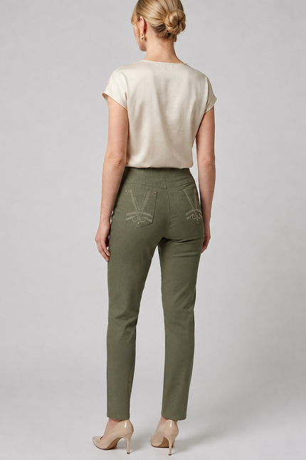 27 Inch Embroidered pocket stretch trouser