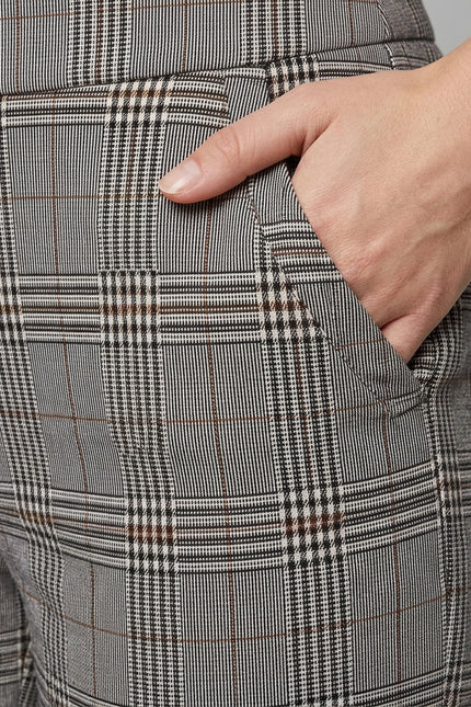 27 Inch grey check trouser with pockets