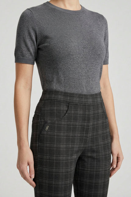 27 Inch black square check trouser