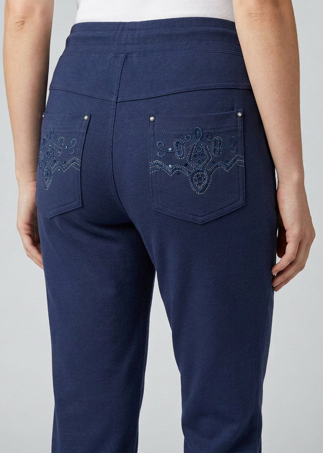 29 Inch leg embroidery detail trouser