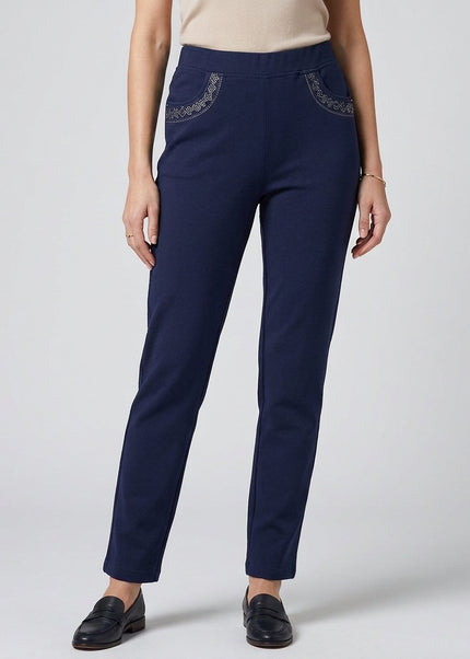 29 Inch leg embroidery detail trouser