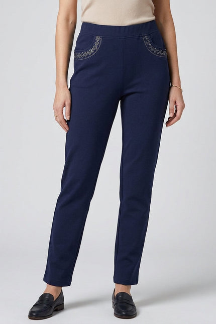 29 Inch leg embroidery detail trouser
